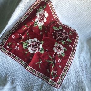 Beautiful red floral silk scarf